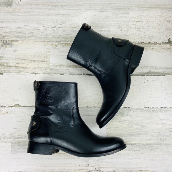 Frye Shoes - Frye Melissa Leather Zipper Ankle Boots
